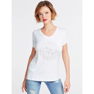 Guess dámské bílé tričko - XS (TWHT)